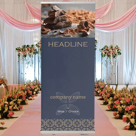 Modern Premium Blue Customized Photo Printed Roll Up Standee Banner