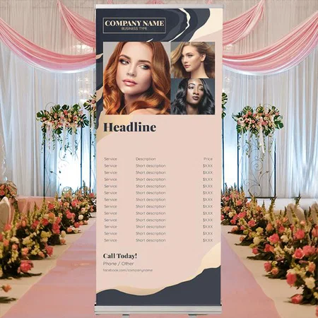 Bold & Colorful Beauty & Fashion Customized Photo Printed Roll Up Standee Banner