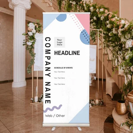 Event Planning & Entertainment Vector Pattern Design Customized Photo Printed Roll Up Standee Banner