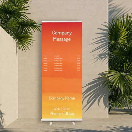 Orange And Yellow Customized Photo Printed Roll Up Standee Banner