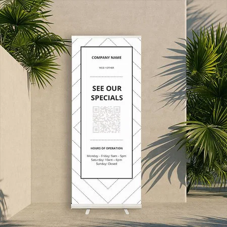 Food Service Customized Photo Printed Roll Up Standee Banner
