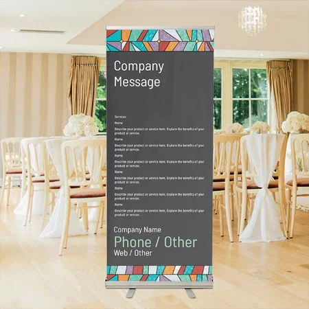 Multicolor Pattern Design Customized Photo Printed Roll Up Standee Banner