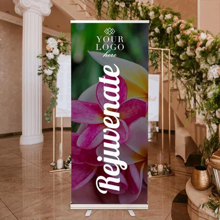 Spa and Beauty Floral Design Customized Photo Printed Roll Up Standee Banner