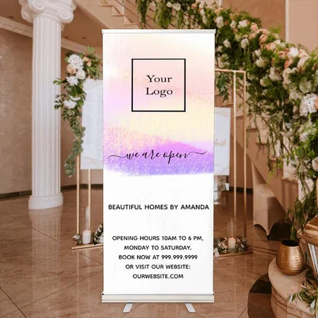Mosdern Pastels Color Design Customized Photo Printed Roll Up Standee Banner