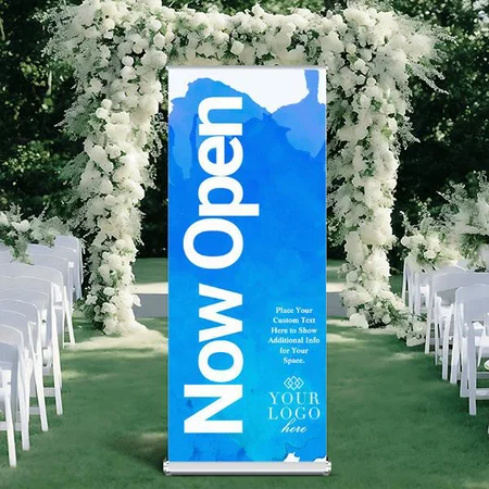 Painted Watercolor Customized Photo Printed Roll Up Standee Banner