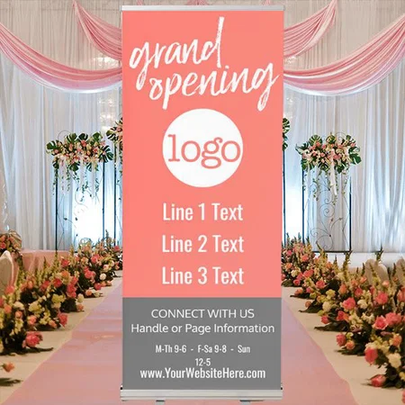 Grand Opening Advertisement Business Logo Customized Photo Printed Roll Up Standee Banner