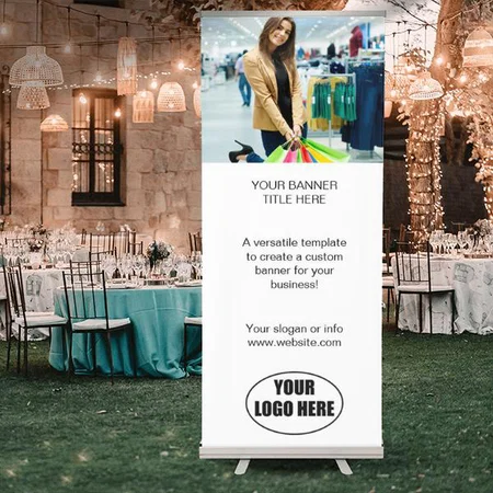 Modern Minimalist Business Photo Customized Photo Printed Roll Up Standee Banner