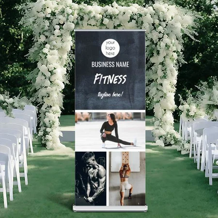 Promotional Business Logo Customized Photo Printed Roll Up Standee Banner