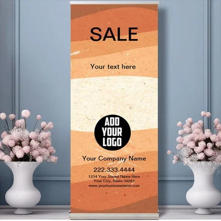 Modern Pastel Color Design Customized Photo Printed Roll Up Standee Banner