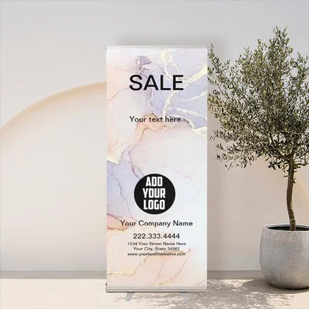 Colorful Glam Sparkle Holographic Design Customized Photo Printed Roll Up Standee Banner