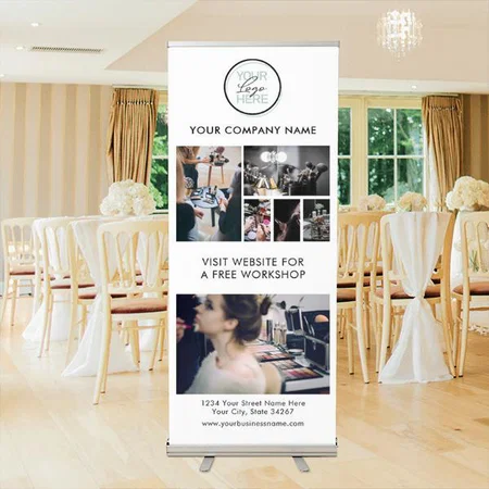 Business Logo Photo Collage Customized Photo Printed Roll Up Standee Banner