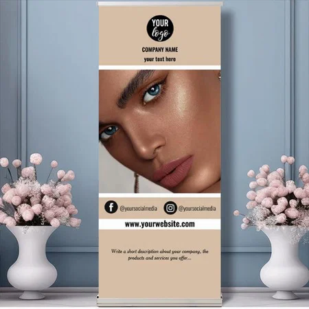 Elegant Beauty Business Promotional Photo Customized Photo Printed Roll Up Standee Banner
