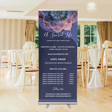 Boho Nebula Mandala Design Customized Photo Printed Roll Up Standee Banner