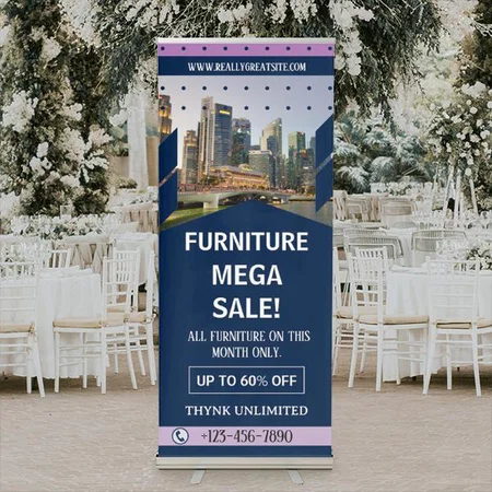Modern Business Photo Customized Photo Printed Roll Up Standee Banner