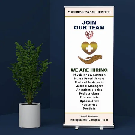 Doctor & Health Medical Logo Design Customized Photo Printed Roll Up Standee Banner