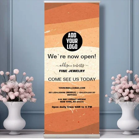 Simple Professional Boho Pastel Color Design Customized Photo Printed Roll Up Standee Banner