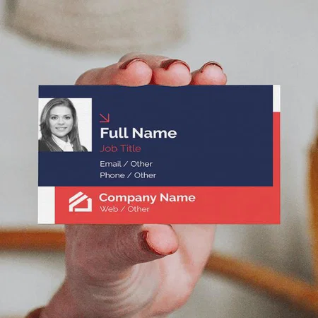 Premium Red Blue Customized Rectangle Visiting Card