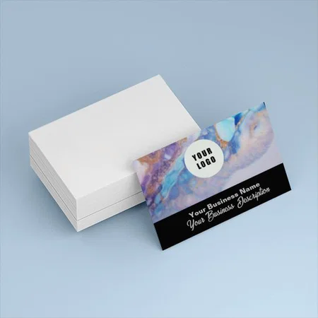 Blue Marble Design Customized Rectangle Visiting Card