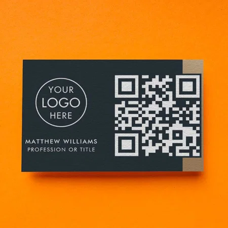Modern Professional QR Code Logo Customized Rectangle Visiting Card