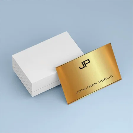 Elegant Glamorous Faux Gold Modern Luxury Customized Rectangle Visiting Card