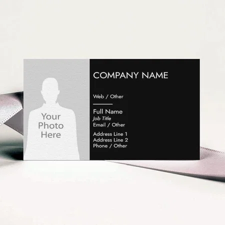 Modern Photo Black Customized Rectangle Visiting Card