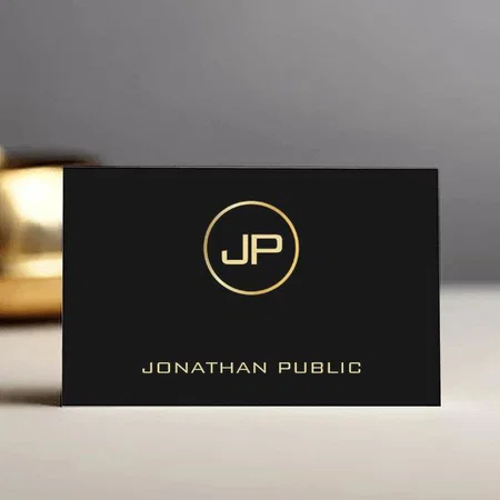 Premium Thick Luxury Elegant Black & Gold Modern Business Customized Rectangle Visiting Card