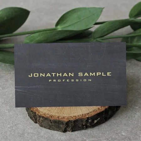 Elegant Modern Minimalist Gold Text Premium Black Customized Rectangle Visiting Card