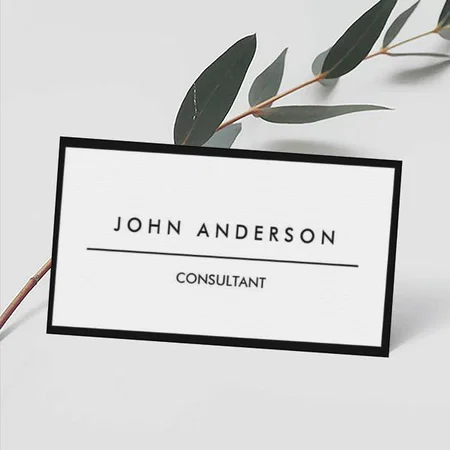 Black Border Classic Simple Two-Sided Customized Rectangle Visiting Card