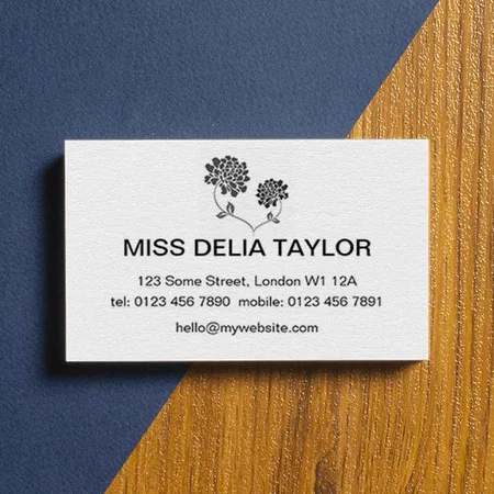 Floral Design Customized Rectangle Visiting Card