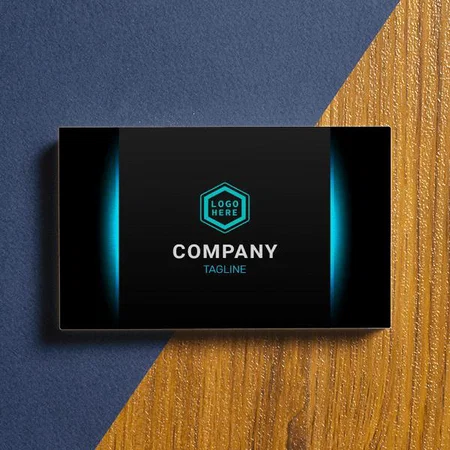 Elegant Classy Turquoise and Black Modern Futurism Customized Rectangle Visiting Card
