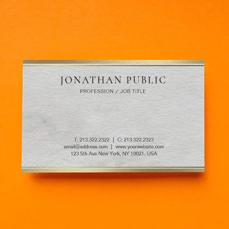 Elegant White Marble Modern Gold Customized Rectangle Visiting Card