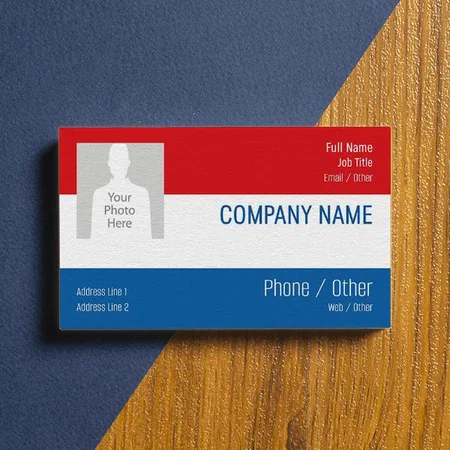 Red White Blue Stripe Design Customized Rectangle Visiting Card