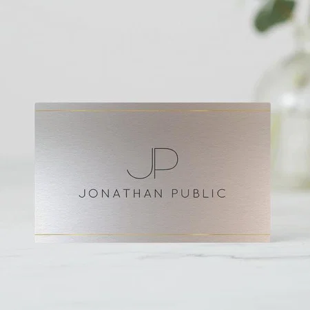 Modern Gold Silver Look Elegant Customized Rectangle Visiting Card