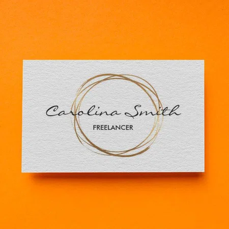 Elegant Gold Circle Design Customized Rectangle Visiting Card