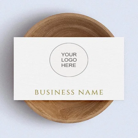 Company Logo Here Gold Text Design Customized Rectangle Visiting Card