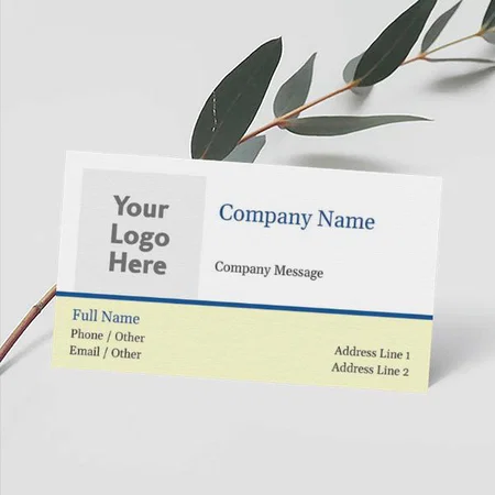 Premium Yellow And Blue Line Customized Rectangle Visiting Card