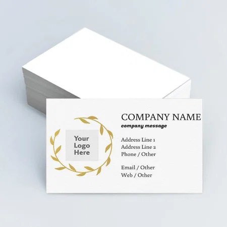 Gold Floral Circle Design Customized Rectangle Visiting Card