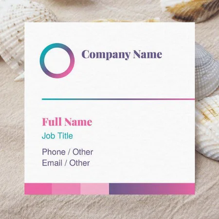 Gradient Color Customized Square Visiting Card