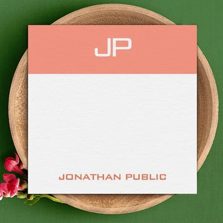 Modern Monogram Customized Square Visiting Card