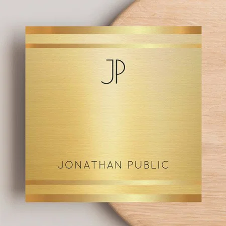 Faux Gold Premium Customized Square Visiting Card