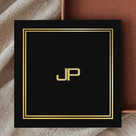 Modern Gold Monogram Customized Square Visiting Card