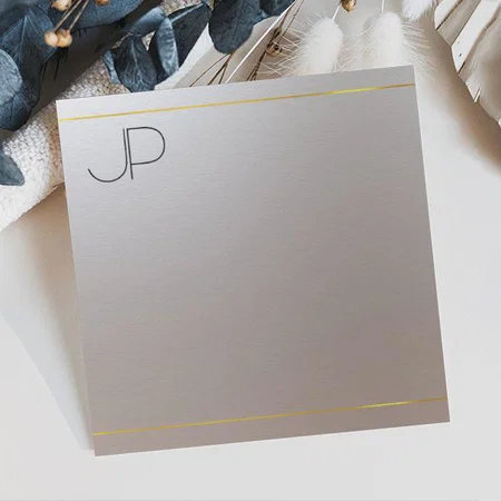 Modern Elegant Professional Grey Faux Gold Customized Square Visiting Card