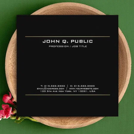 Modern Black Gold Creative Design Customized Square Visiting Card