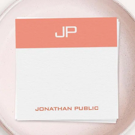 Modern Monogram Customized Square Visiting Card