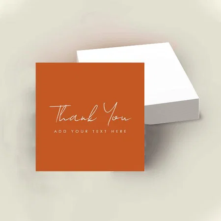 Elegant Brown Monogram Customized Square Visiting Card