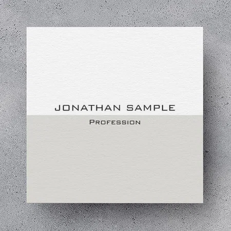 Elegant Grey And White Colors Customized Square Visiting Card