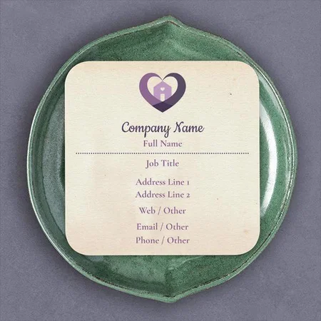 Community Living Purple Customized Square Visiting Card