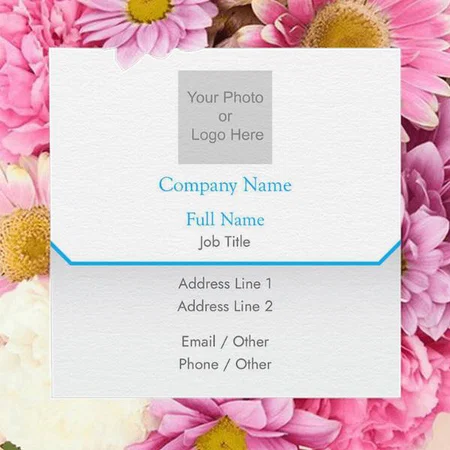 Blue Line Design Customized Square Visiting Card