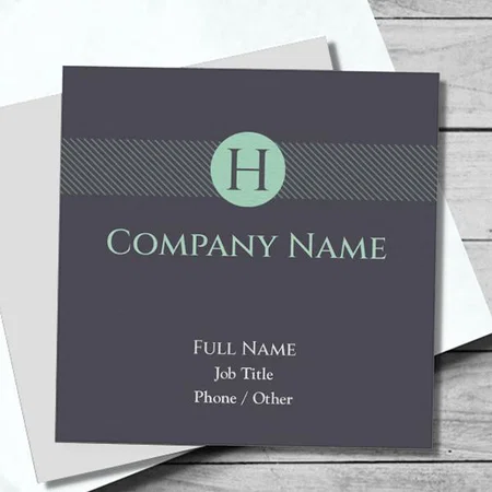Dark Grey Customized Square Visiting Card