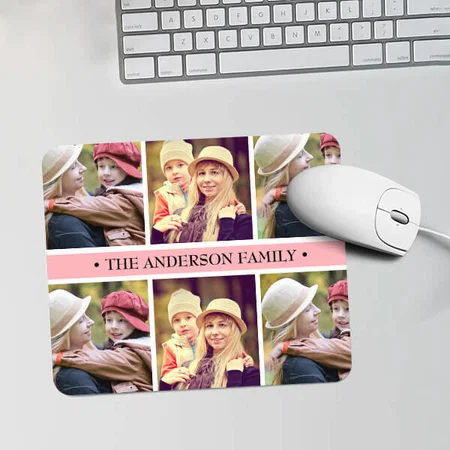 Pastel Pink Photo Collage Customized Printed Rectangle Mousepad Photo Mouse Pad